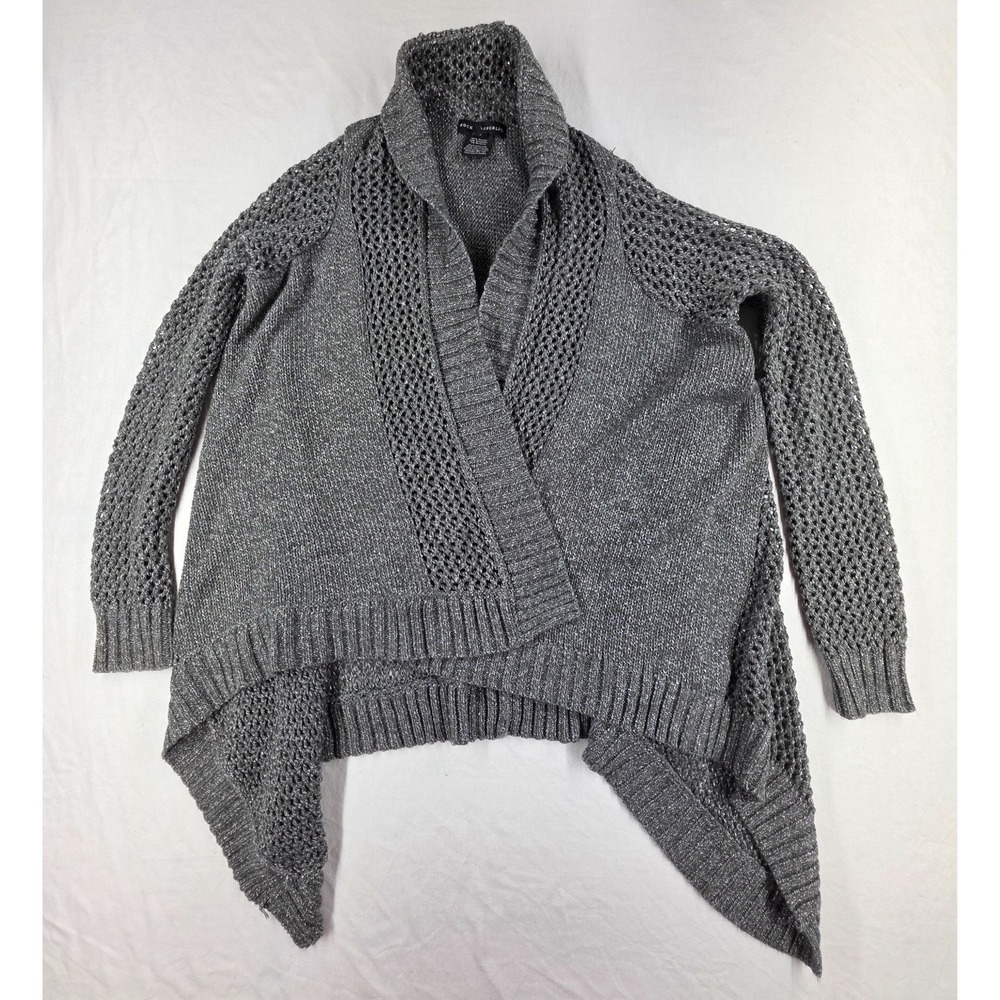 Rock & Republic Sweater Gray Wrap Cardigan XL